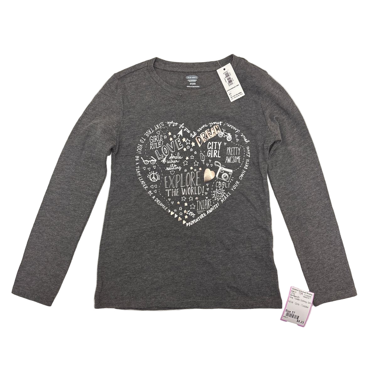 Old Navy (C) Gray Toddler Size 5T Long Sleeve Top