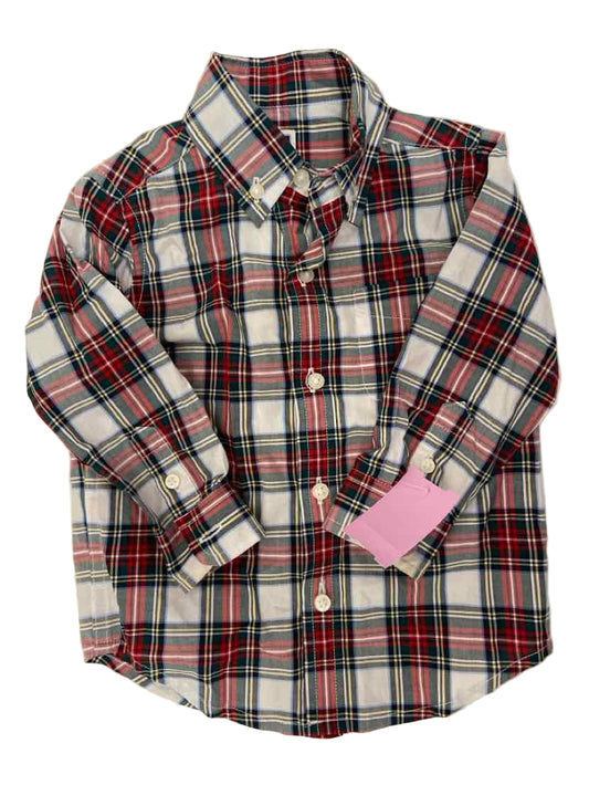 Janie and Jack (A) Christmas Plaid Infant Size 12-18 MO ButtondownLS
