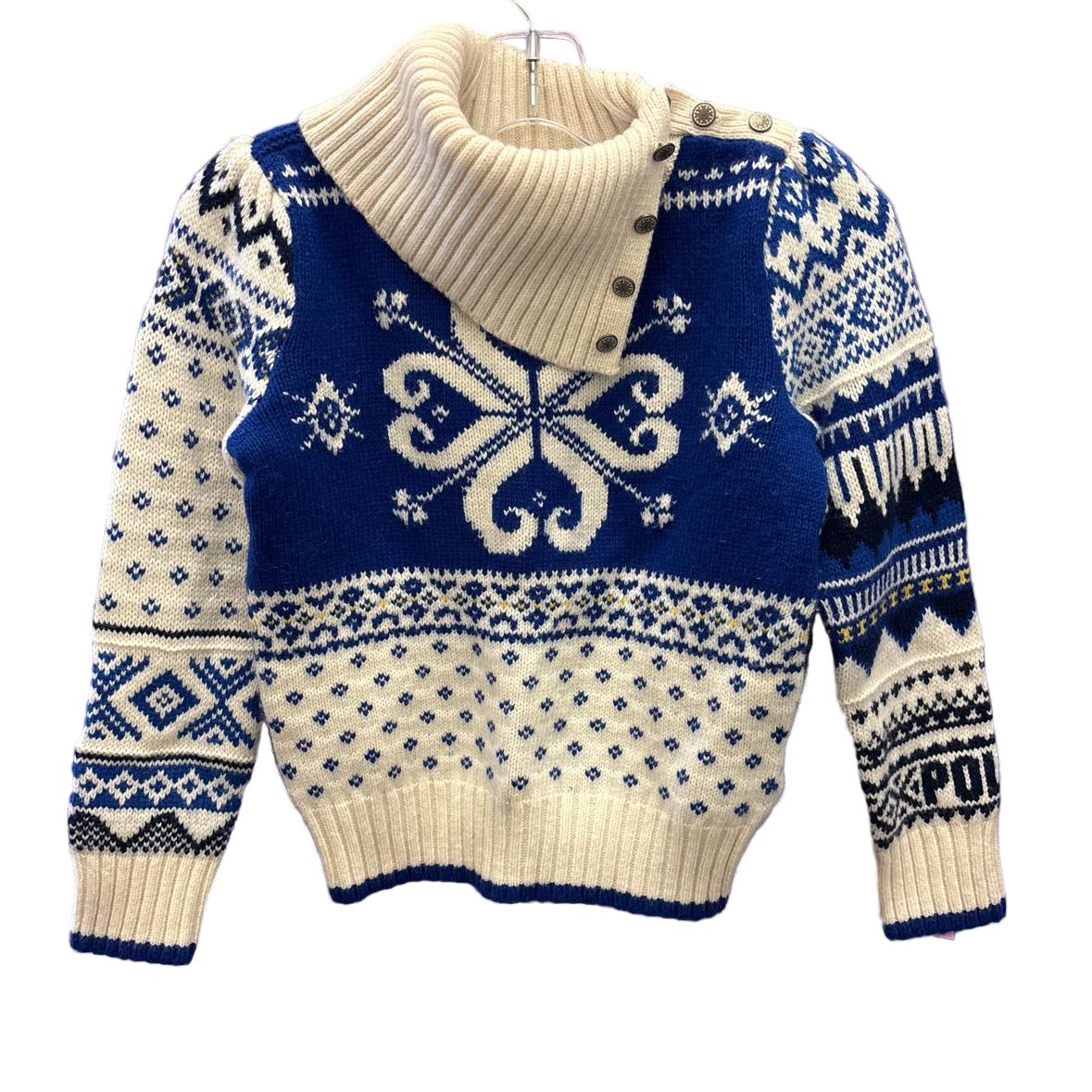 Ralph Lauren (A) White Blue Youth Size 7 SweaterHeavy