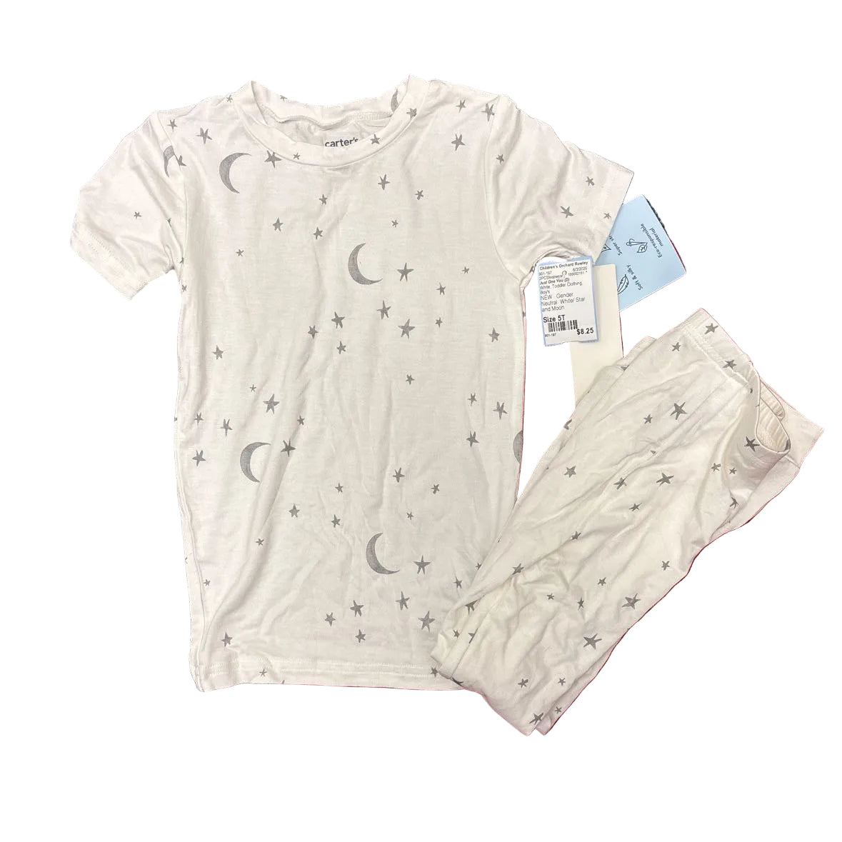 Just One You (D) White Toddler Size 5T 2 Piece Pajama Set NEW