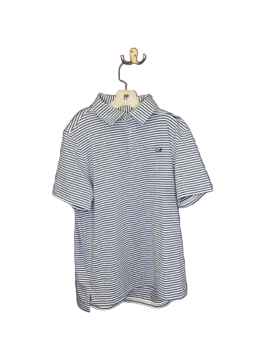 Vineyard Vines (A) White Blue Youth Size 16 AthleticPolo