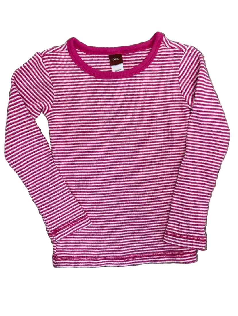 Tea Collection (A) White Pink Toddler Size 2T LSTop