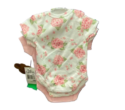 Baby Essentials (D) White Pink 3 MO Infant Clothing Best Onesie