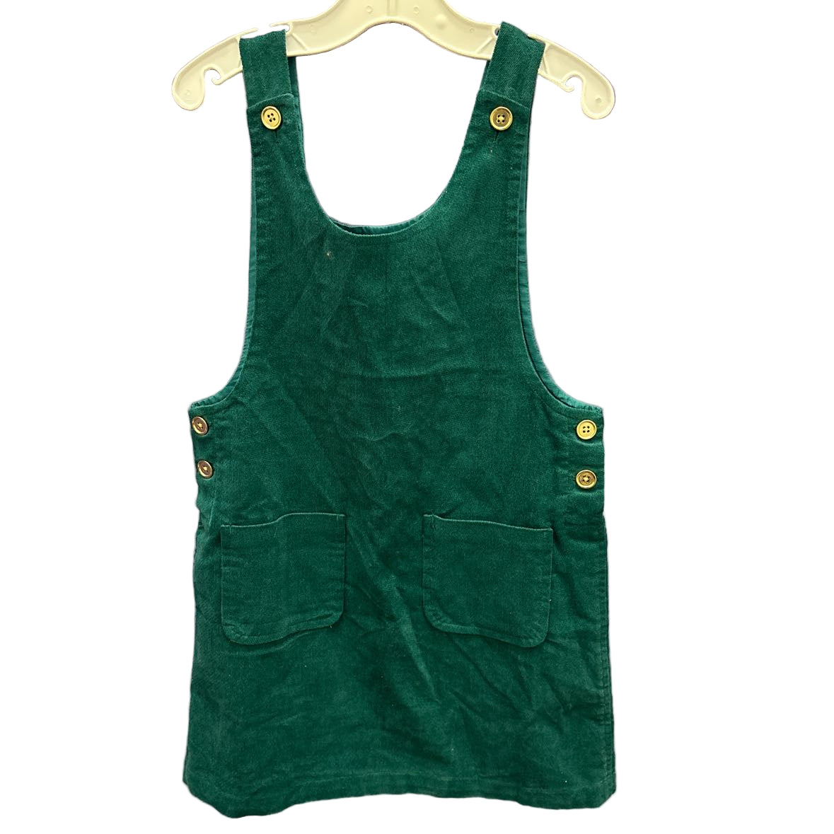Janie and Jack (A) Green Velvet Youth Size 6 Casual Jumper Dress