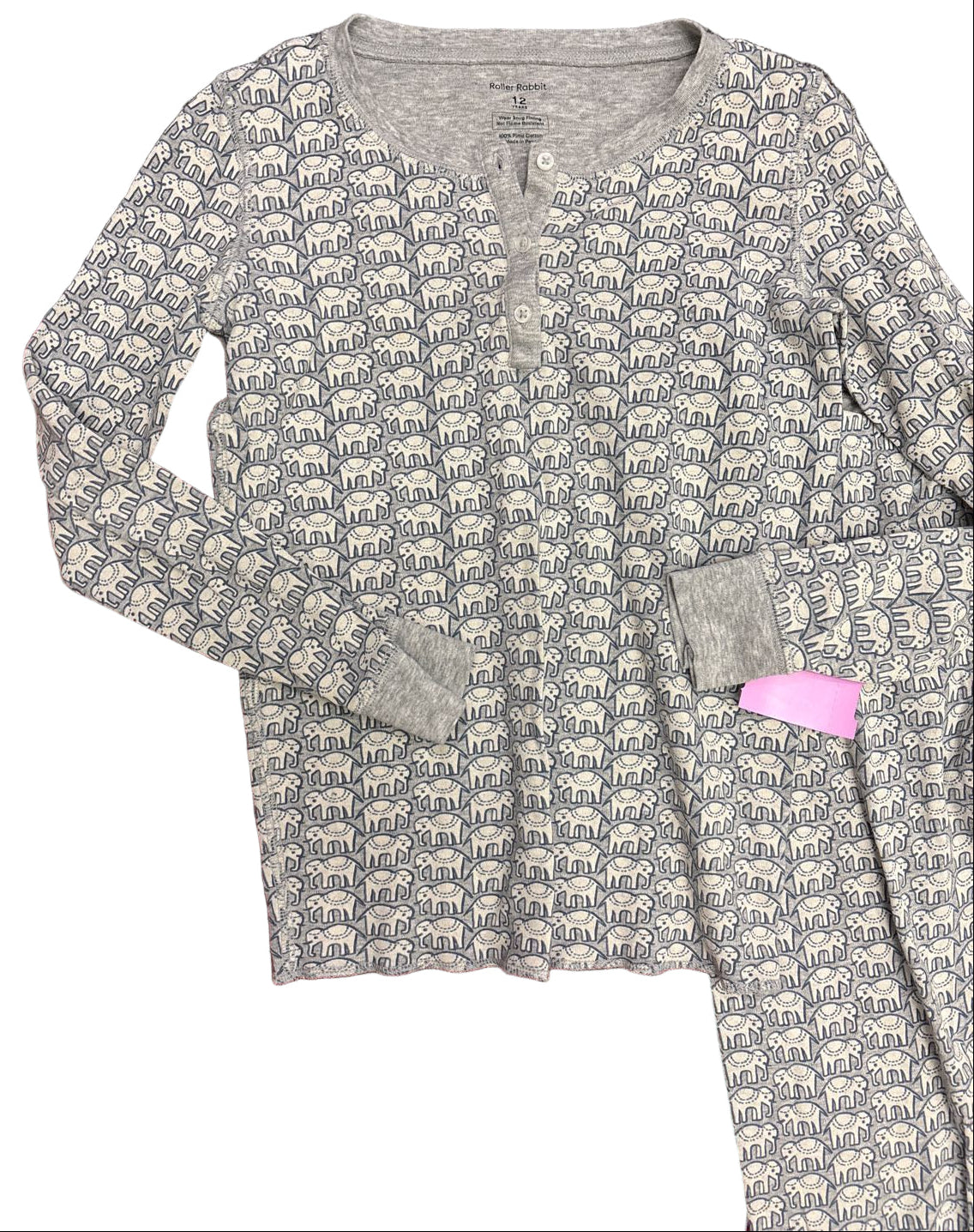 Roller Rabbit Gray Youth Size 12 2PCSleepwear