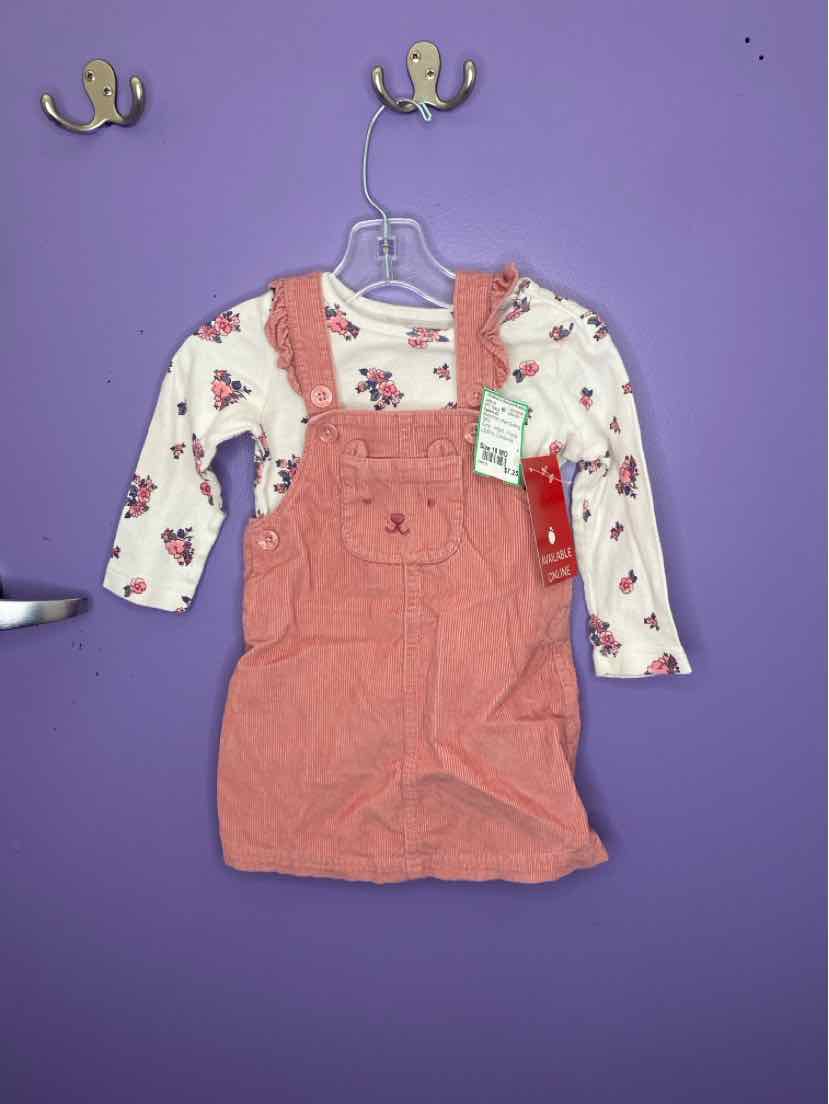 Carters (C) White Print Infant Size 18 MO 2PC Casual