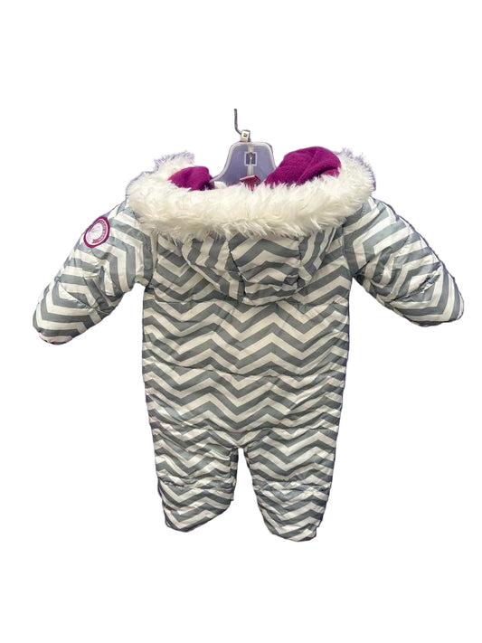 US Polo Association (C) White Blue Infant Size 18 MO 1PC Snowsuit
