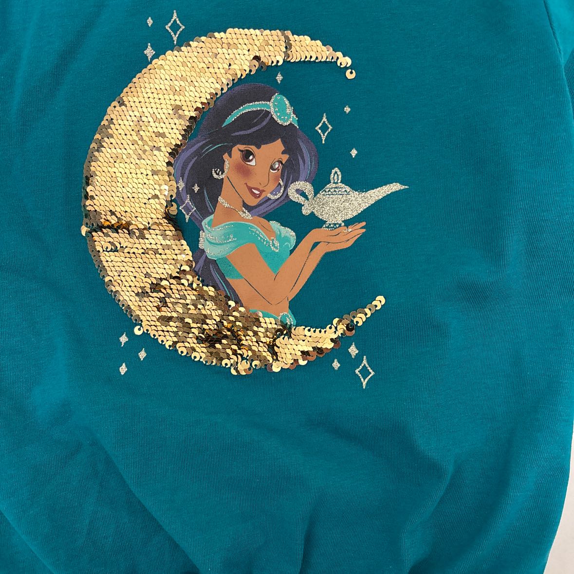 Jumping Beans (D) Teal Aladdin Sequin Toddler Size 5 Long Sleeve Top