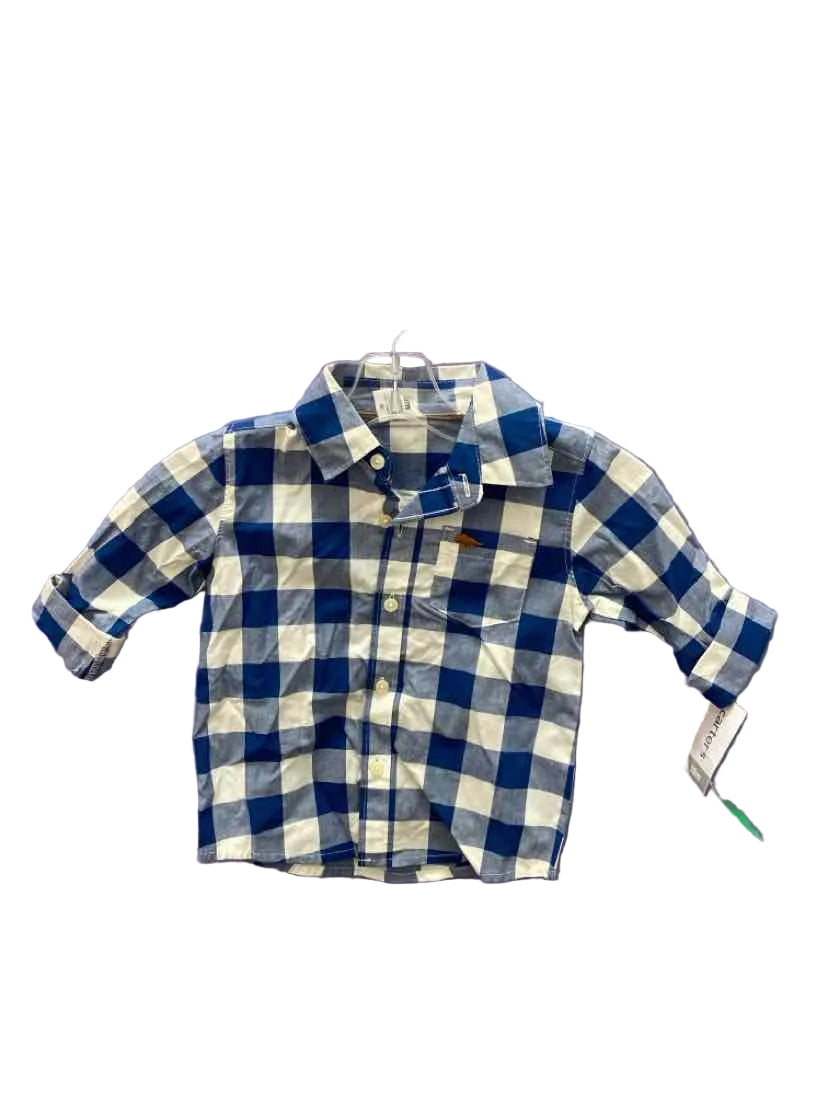 Carters (C) Blue Plaid Infant Size 18 MO ButtondownLS