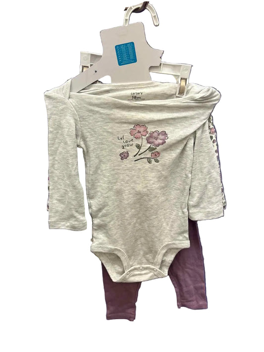 Carters (C) Purple Gray Infant Size 18 MO 3PC Casual