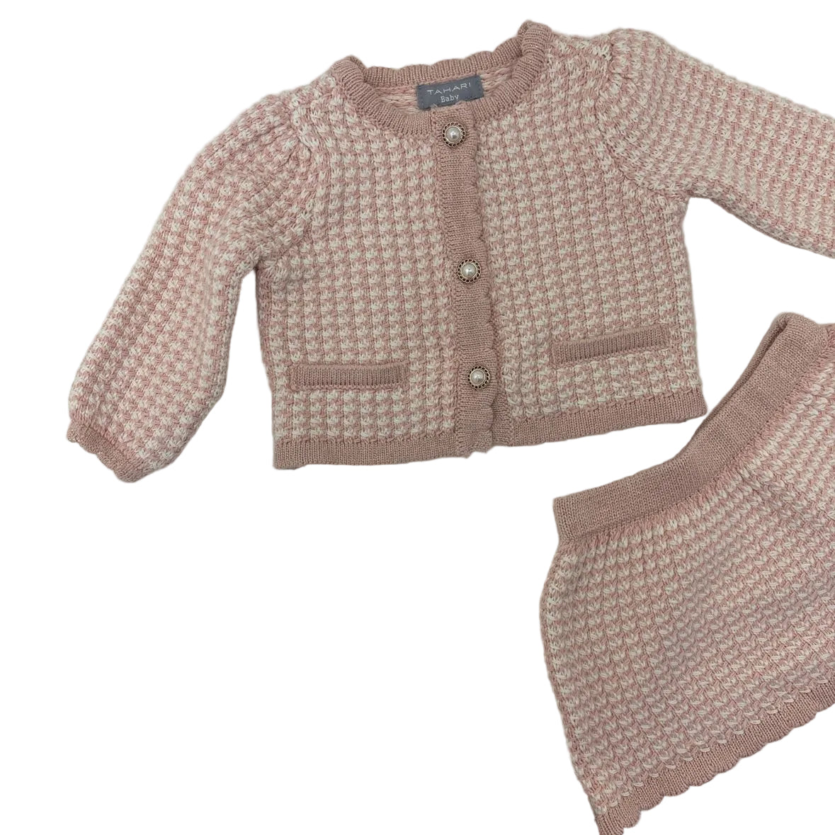 Tahari (C) Pink Infant Size 0-3 MO 2PC Casual Knit Skirt and Sweater
