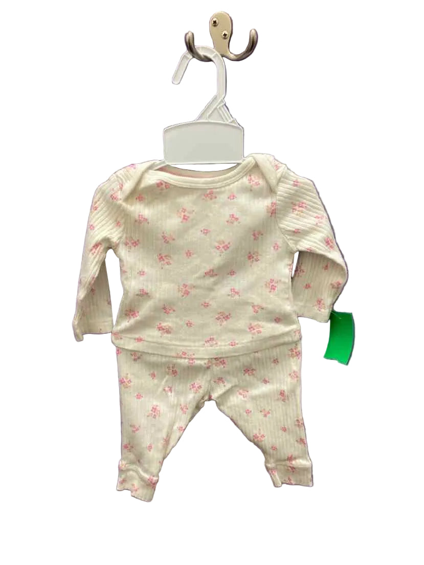 Cloud Island (D) Cream Pink Infant Size 0-3 MO 2PC Casual