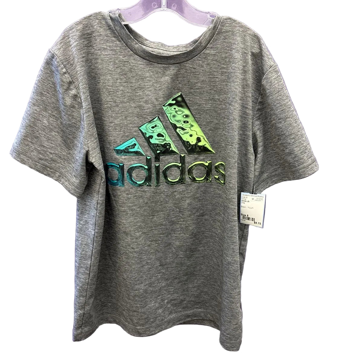 Adidas (B) Gray Youth Size 8 Short Sleeve Top