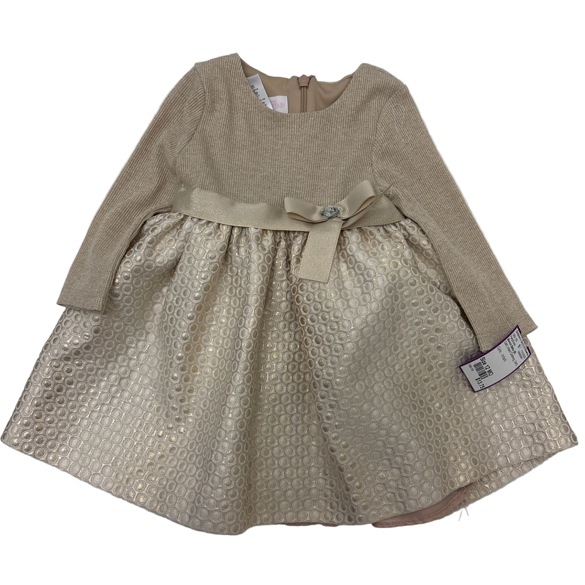 Bonnie Baby (B) Gold Infant Size 12 MO PartyDress