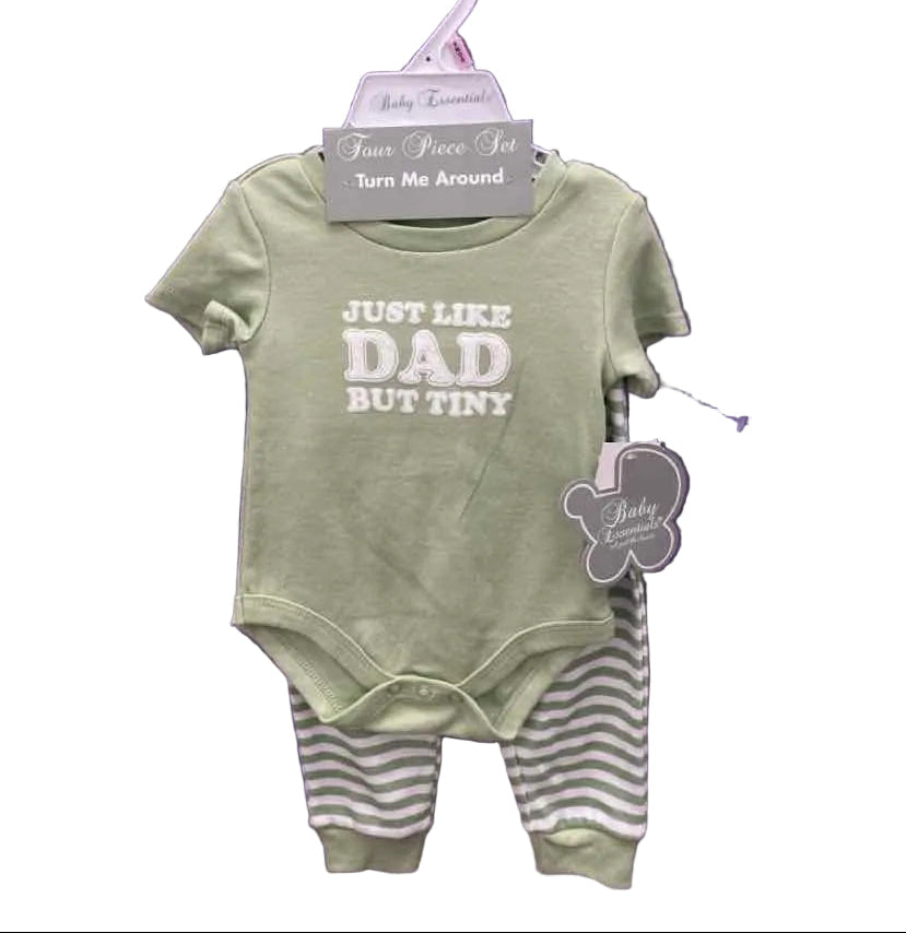 Baby Essentials (D) Mint Green Infant Size 9 MO 3PC Casual