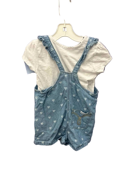 Calvin Klein (B) White Blue Toddler Size 4T 2PCOverallShort