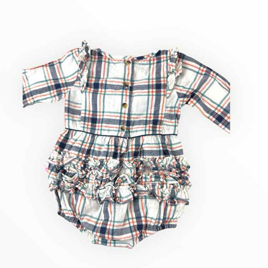 Ruffle Butts and Rugg (B) Checked Infant Size 18-24 MO CasualRomper