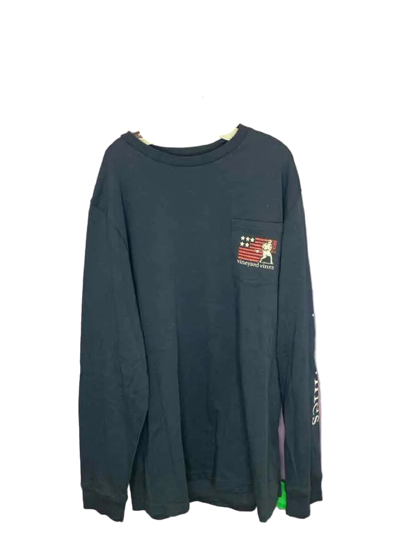 Vineyard Vines (A) Navy Youth Size 14-16 LSTop