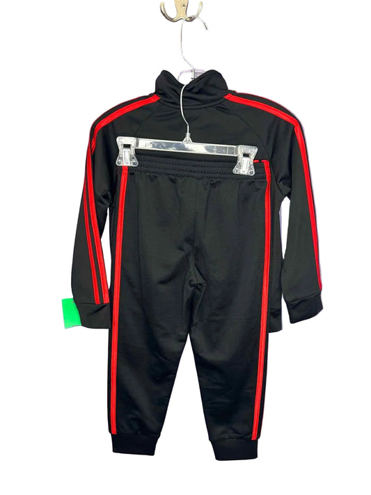 Adidas (B) Red Black Toddler Size 5 2PCAthleticPantSuit