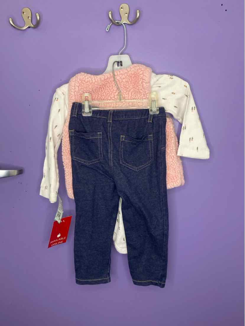 Carters (C) White Pink Infant Size 18 MO 3PC Casual