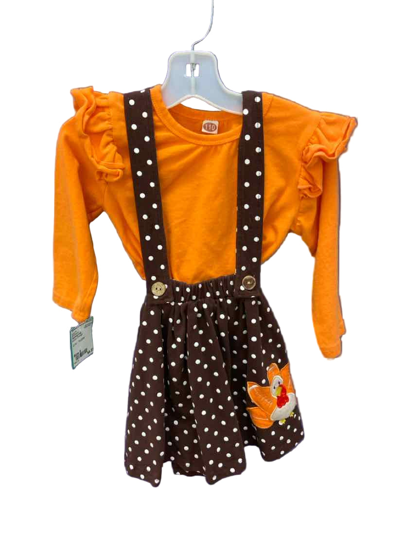 Thanksgiving Brown Orange Toddler Size 5 2PCCasual
