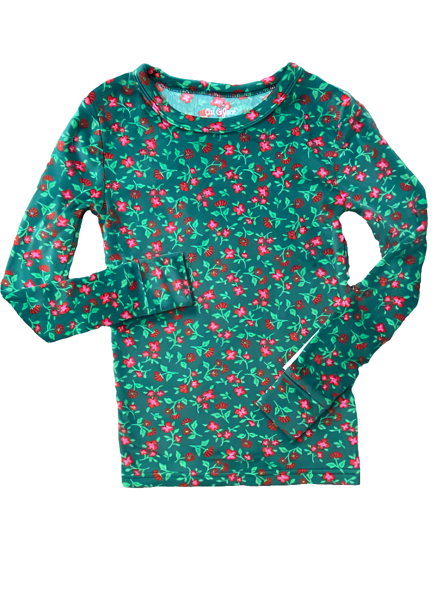 Cat and Jack (D) Green Print Youth Size 8 2PCSleepwear