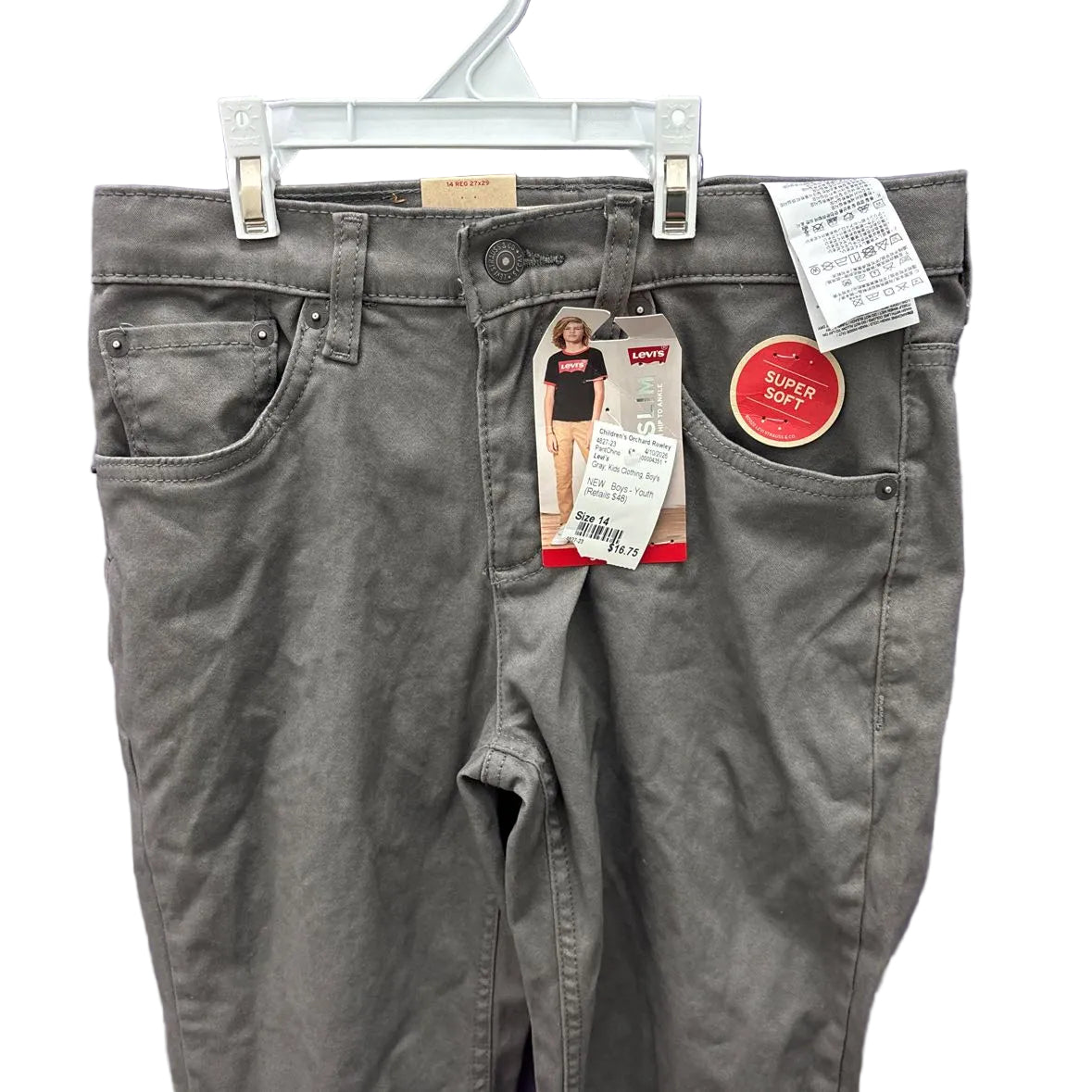 Levi's Gray Youth Size 14 Pant Chino NWT