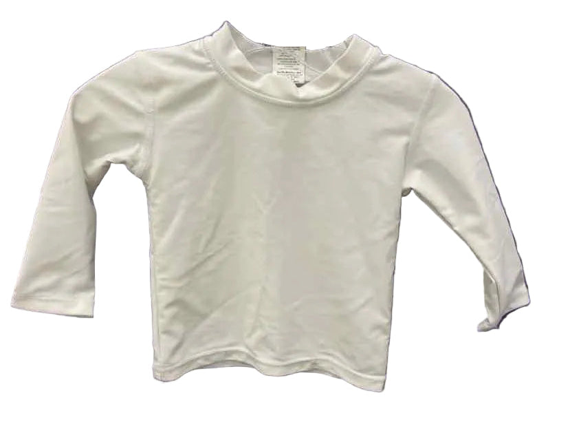 Ruffle Butts and Rugg (B) White Infant Size 6-12 MO Swim Top