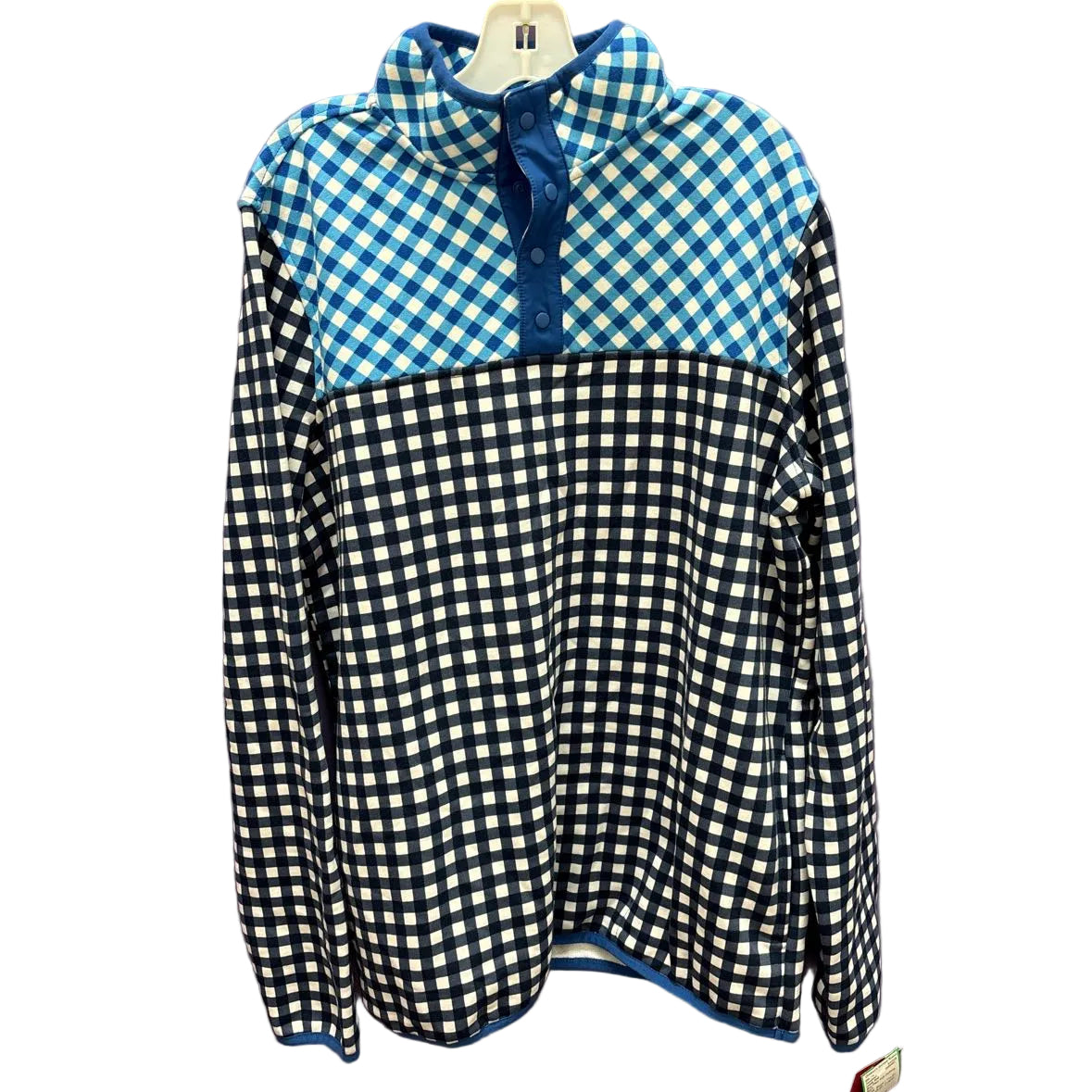 Lands End Blue Plaid Youth Size 18 Sweatshirt