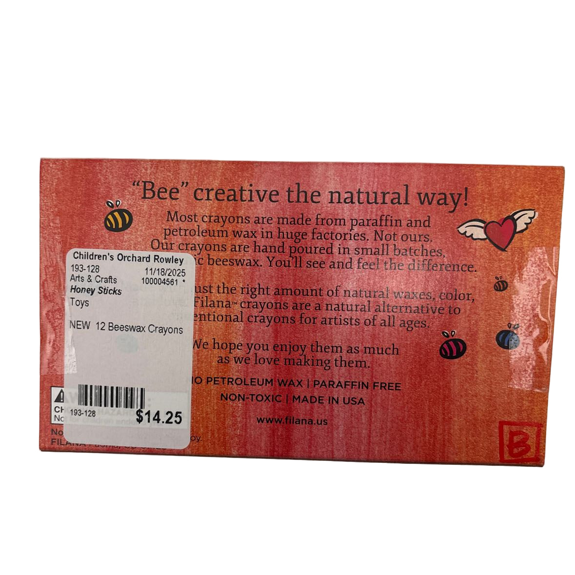 Honey Sticks Organic Beeswax Crayons NEW
