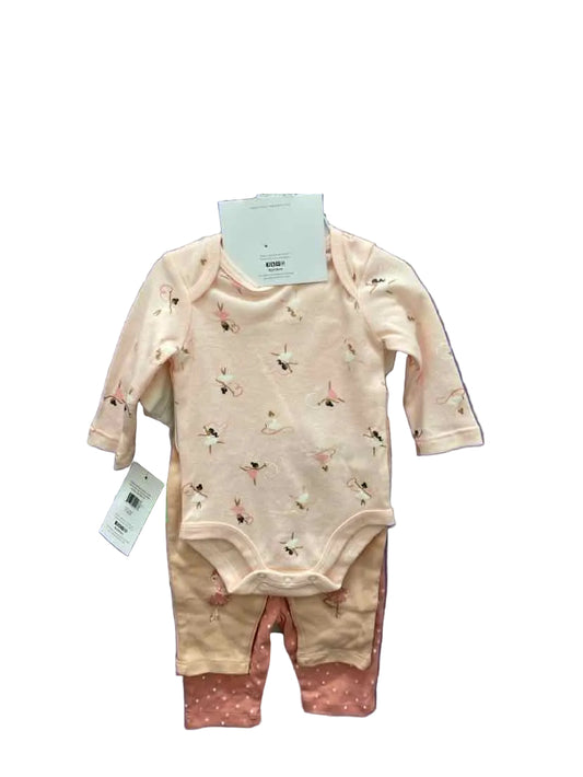 Petit Lem (B) White Pink Infant Size 3 MO 3PC Casual