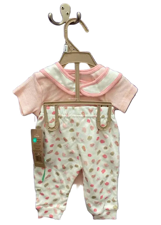 Chick Pea (B) White Pink Infant Size 3-6 MO 3PC Casual
