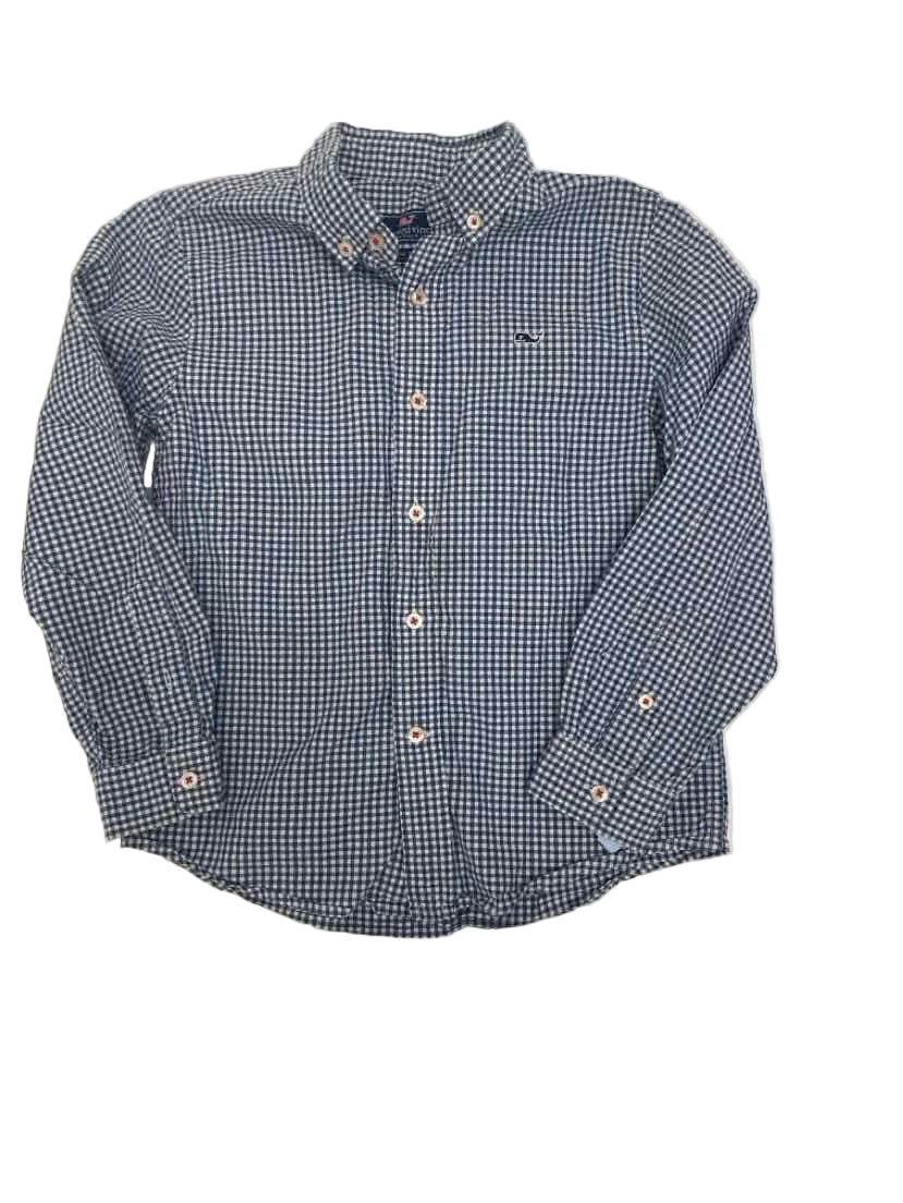 Vineyard Vines (A) White Blue Youth Size 7 ButtondownLS
