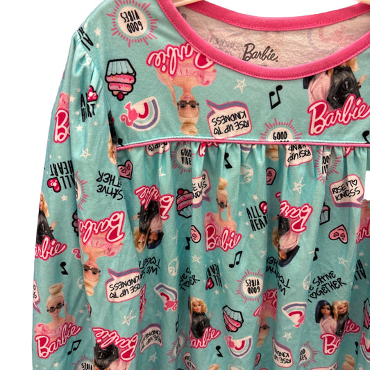 Barbie (D) Blue Pink Youth Size 10 Nightgown