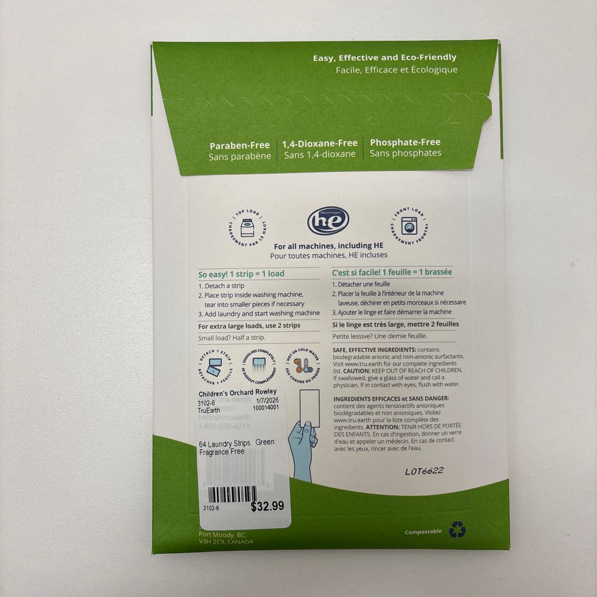 TruEarth Fragrance - Free Laundry Detergent Eco Strips