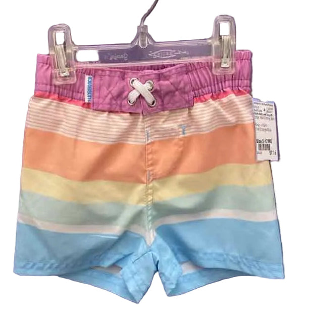 Ruffle Butts and Rugg (B) Stripe Infant Size 6-12 MO Swim Trunks Bathingsuit