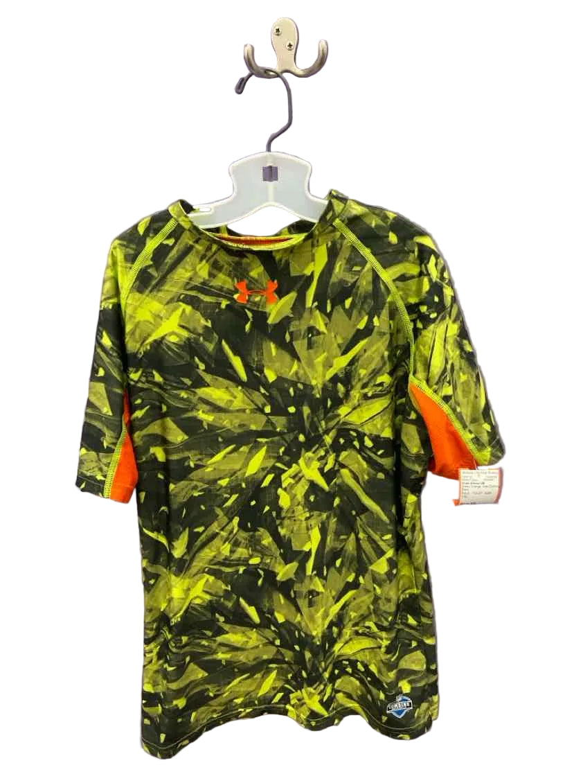 Under Armour (B) Green Orange Youth Size 14 AthleticTopSS