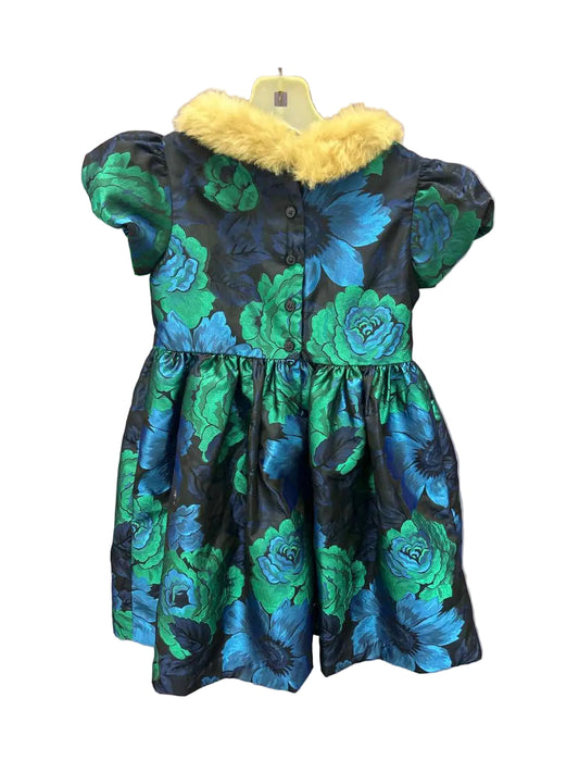 Janie and Jack (A) Blue Green Toddler Size 4 PartyDress