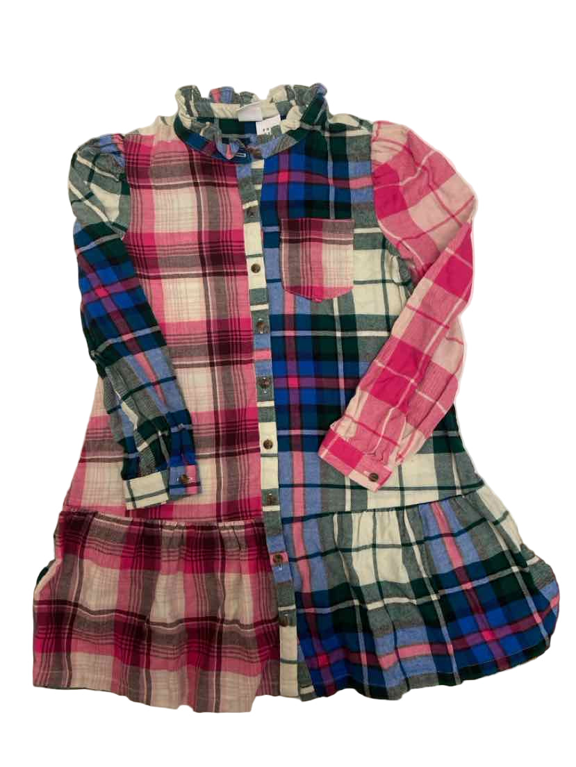 Gap (B) Blue Pink Plaid Youth Size 6-7 CasualDress