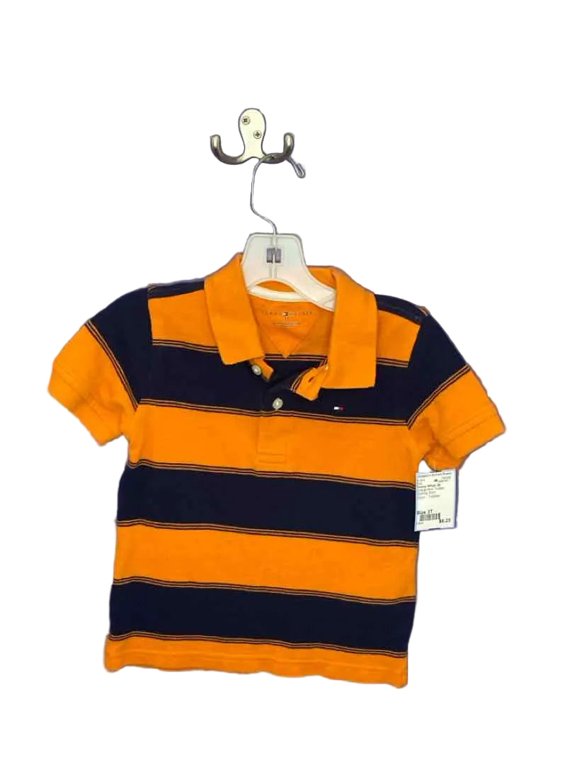 Tommy Hilfiger (B) Orange Blue Toddler Size 3T Polo