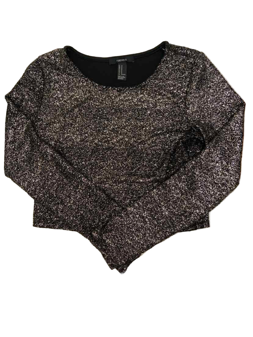 Forever 21 Girls (D) Black Gold Youth Size 12 LSTop
