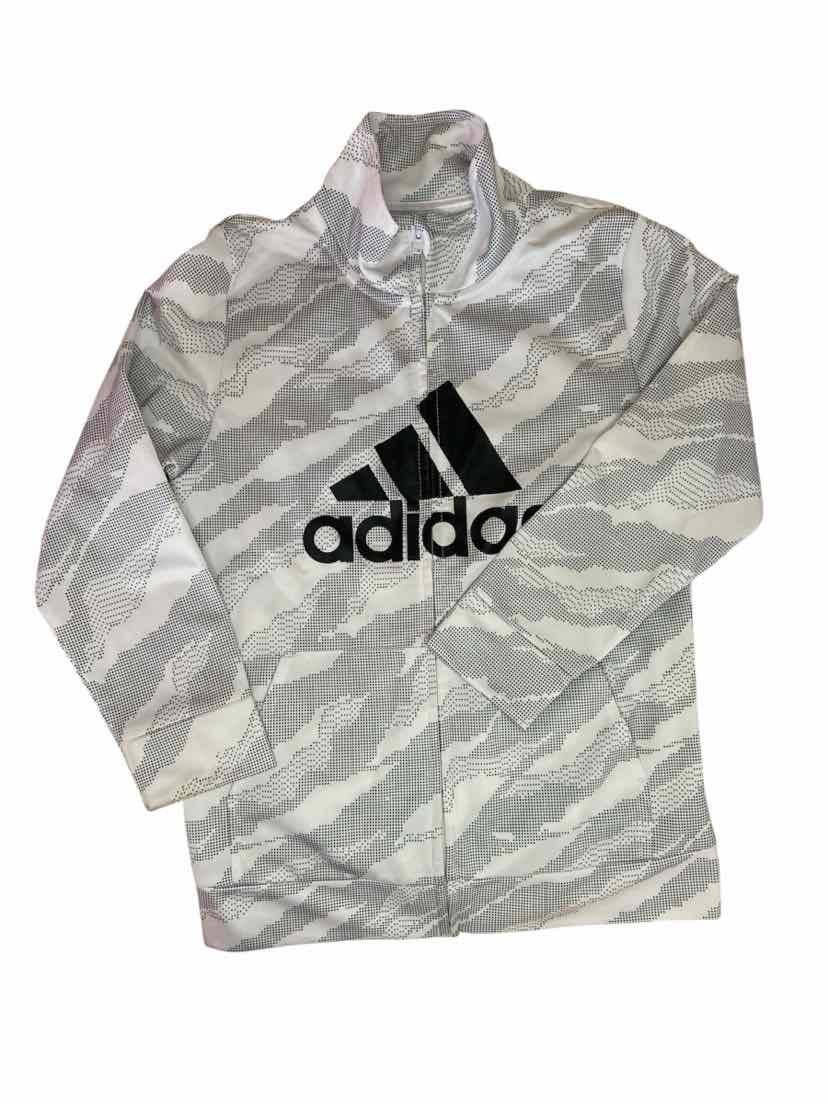 Adidas (B) White Black Youth Size 7 Sweatshirt