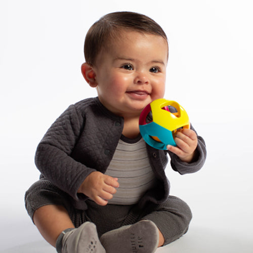 Baby boy with toy