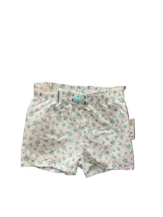 Ruffle Butts and Rugg (B) White Print Infant Size 18-24 MO SwimTrunks