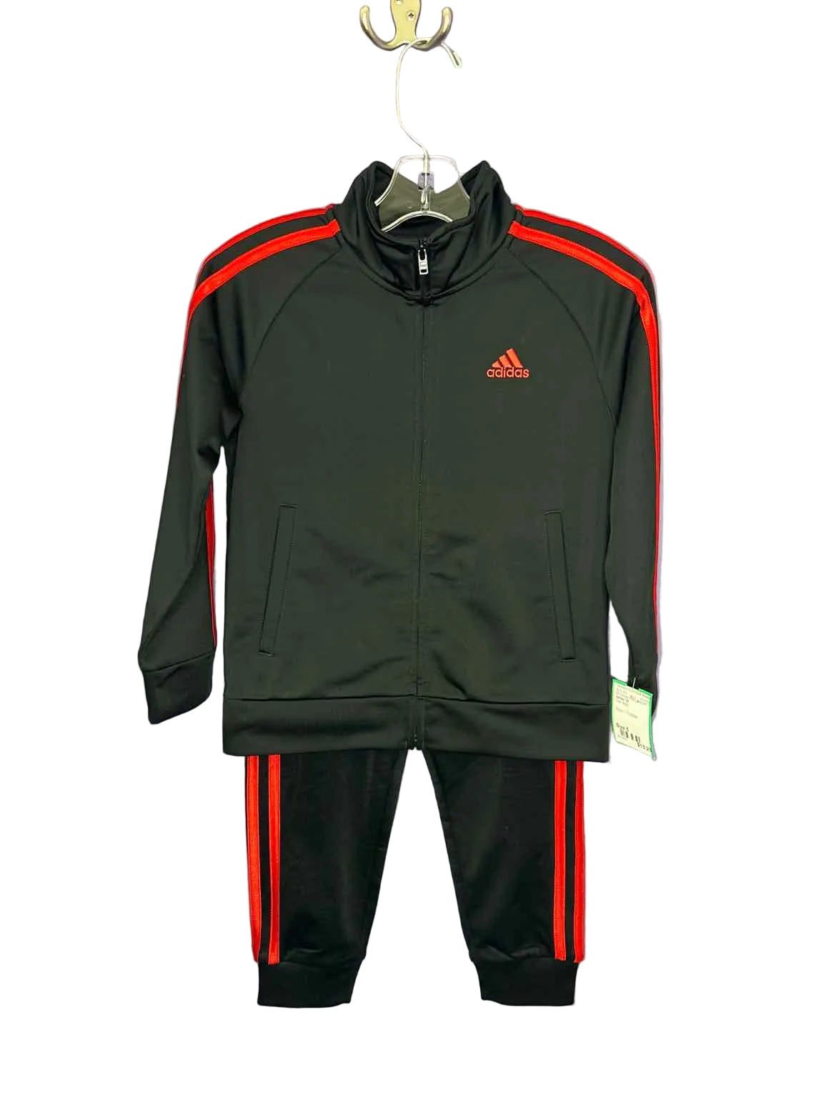 Adidas (B) Red Black Toddler Size 5 2PCAthleticPantSuit