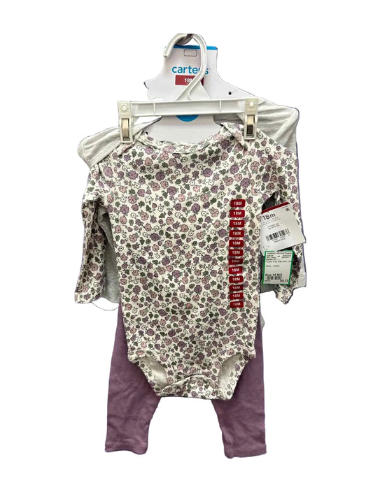 Carters (C) Purple Gray Infant Size 18 MO 3PC Casual