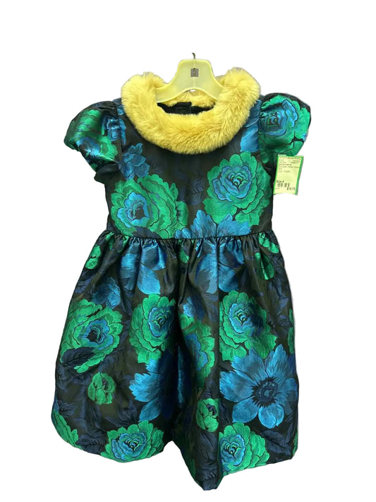 Janie and Jack (A) Blue Green Toddler Size 4 PartyDress