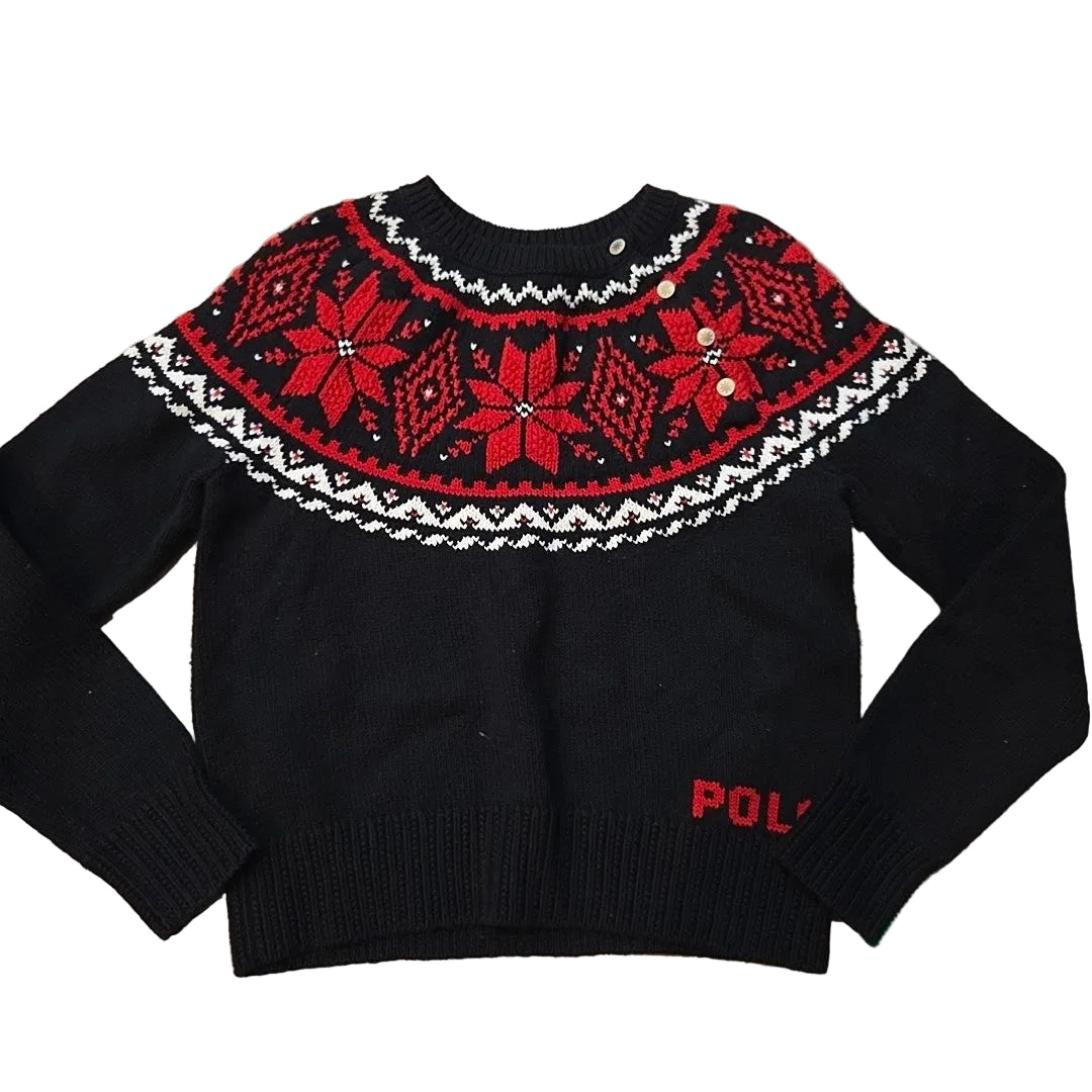 Polo Ralph Lauren (A) Red Black Youth Size 8-10 SweaterHeavy