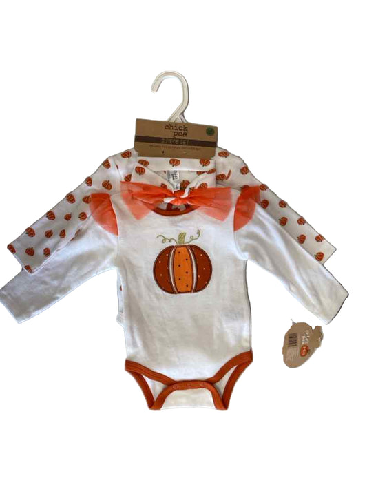 Chick Pea (B) Cream Orange Infant Size 3-6 MO 3PC Casual