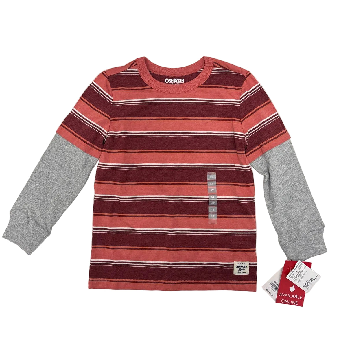 OshKosh BGosh Red Toddler Size 4T Long Sleeve Top